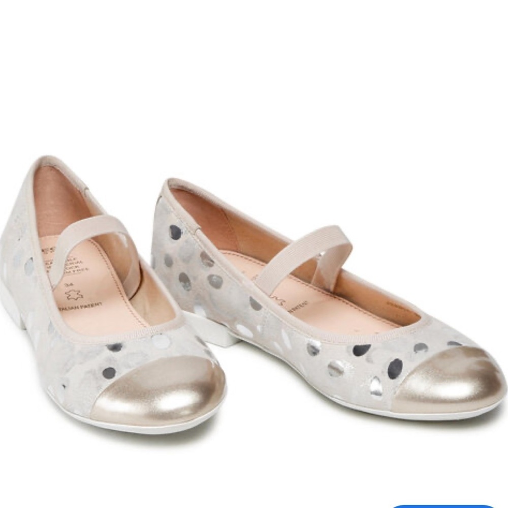 GEOX Gold and Silver Women's Ballet Flats. Size 38